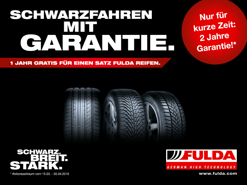 Schwarzfahr-Garantie mit ReifenDirekt.de und Fulda Reifen